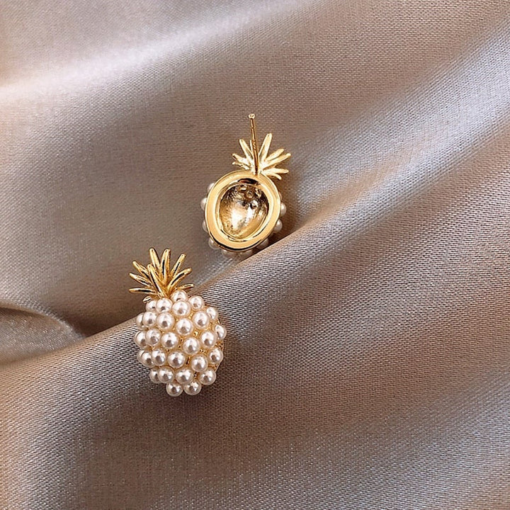 Tropical Pineapple and Pearl Earrings - Leilani-Nora Luxe