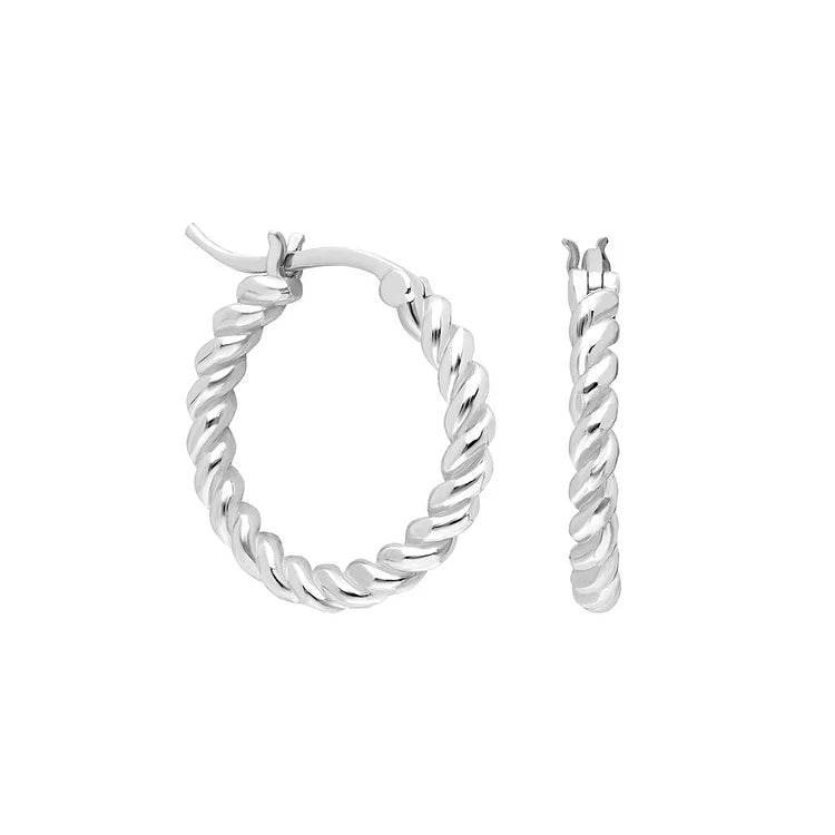 Twisted Silver Earrings - Mireille-Nora Luxe