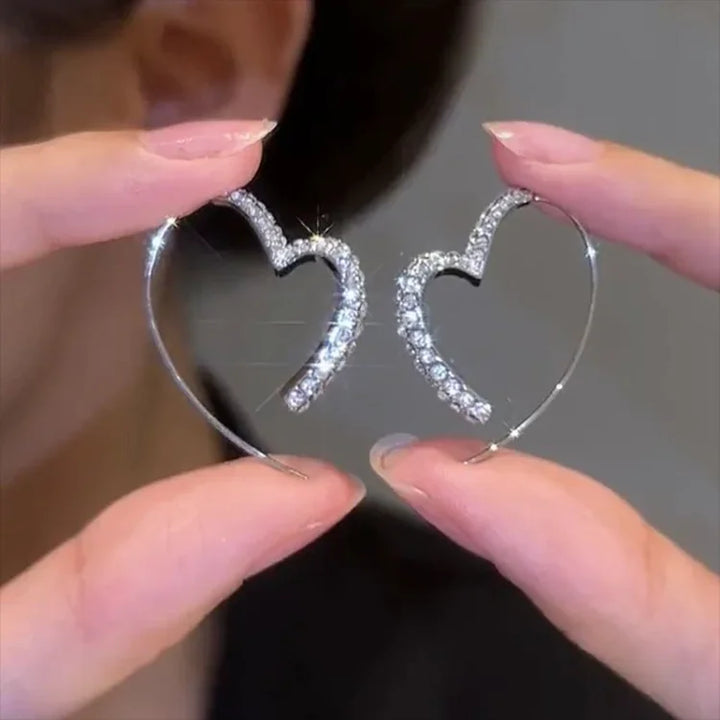Zirconia Heart Earrings - Eliana-Nora Luxe