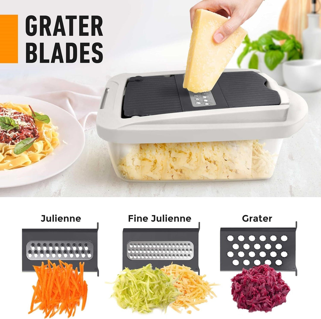 10-in-1 Vegetable Slicer with 8 Blades – Faster Cutting, Chopping, and Grating!-Grey-Nora Luxe