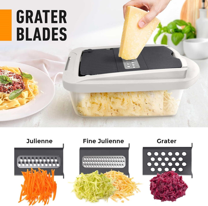 10-in-1 Vegetable Slicer with 8 Blades – Faster Cutting, Chopping, and Grating!-Grey-Nora Luxe