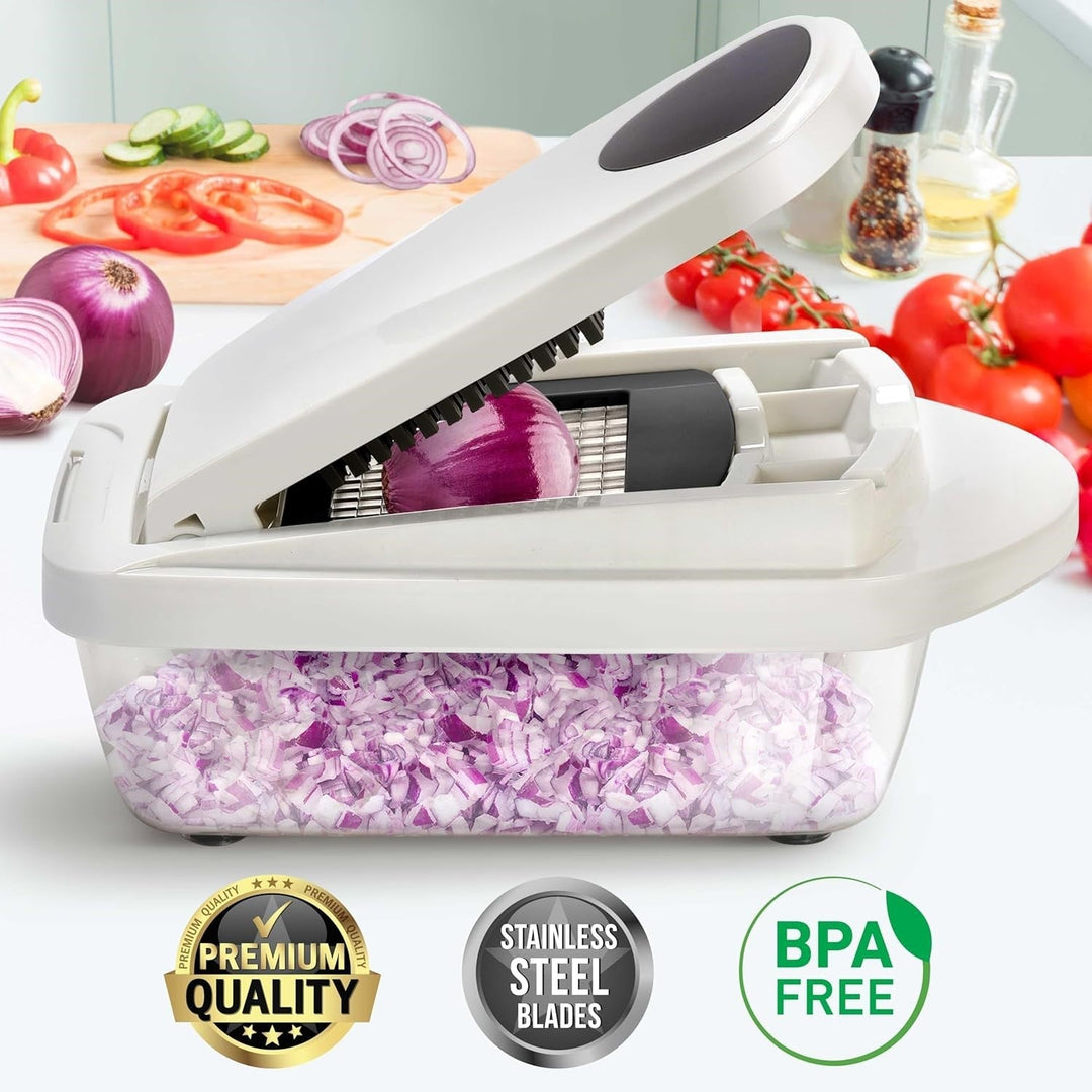 10-in-1 Vegetable Slicer with 8 Blades – Faster Cutting, Chopping, and Grating!-Grey-Nora Luxe