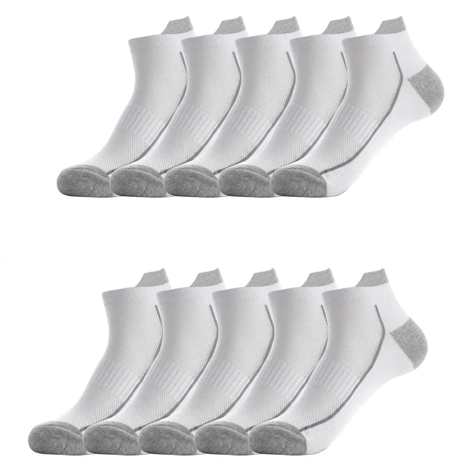 10 PAIRS OF BREATHABLE BAMBOO MEN'S SPORTS SOCKS - ANTI-SLIP-10 pairs D2021XW-10W-Nora Luxe