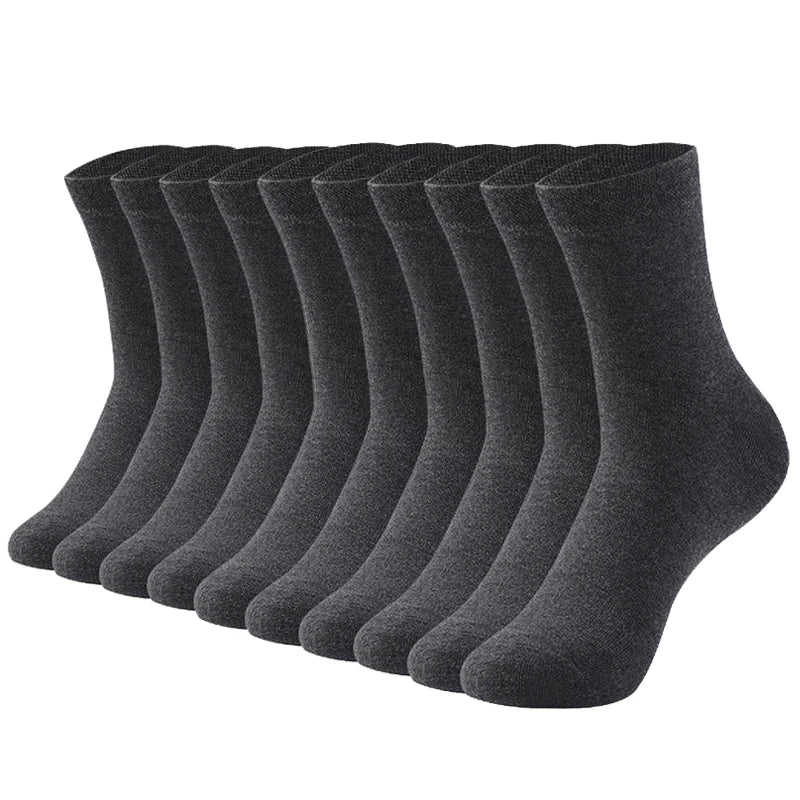 10 PAIRS OF BREATHABLE BAMBOO MEN'S SPORTS SOCKS - ANTI-SLIP-10 pairs D812-10DK-Nora Luxe