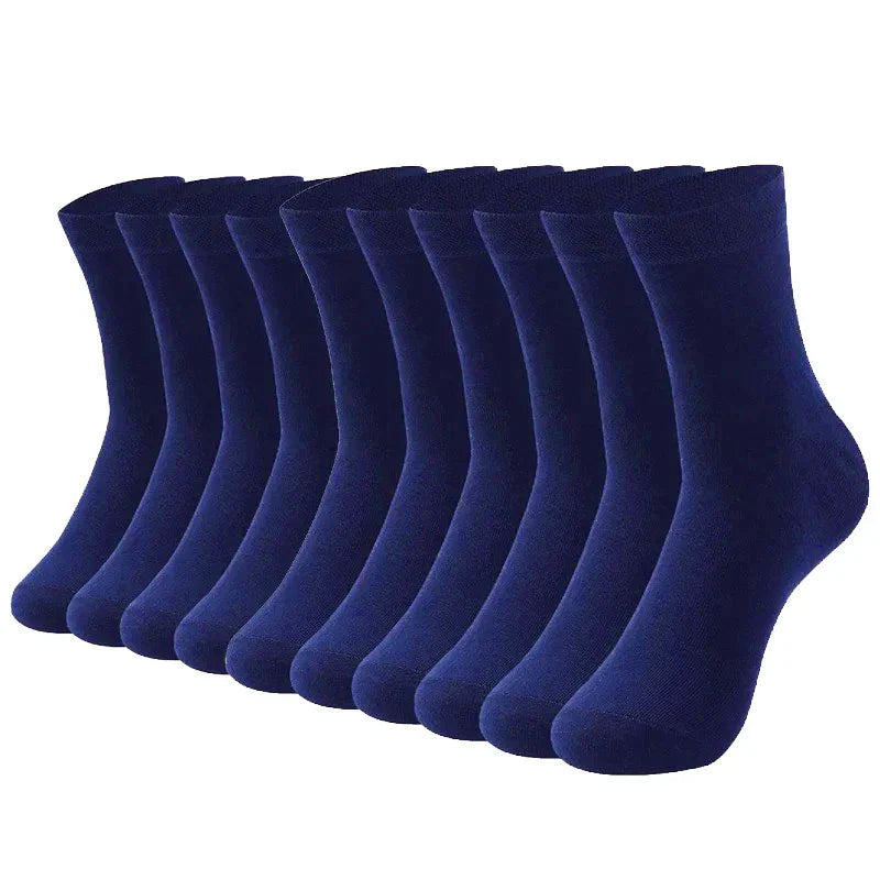 10 PAIRS OF BREATHABLE BAMBOO MEN'S SPORTS SOCKS - ANTI-SLIP-10 pairs D812-10NV-Nora Luxe