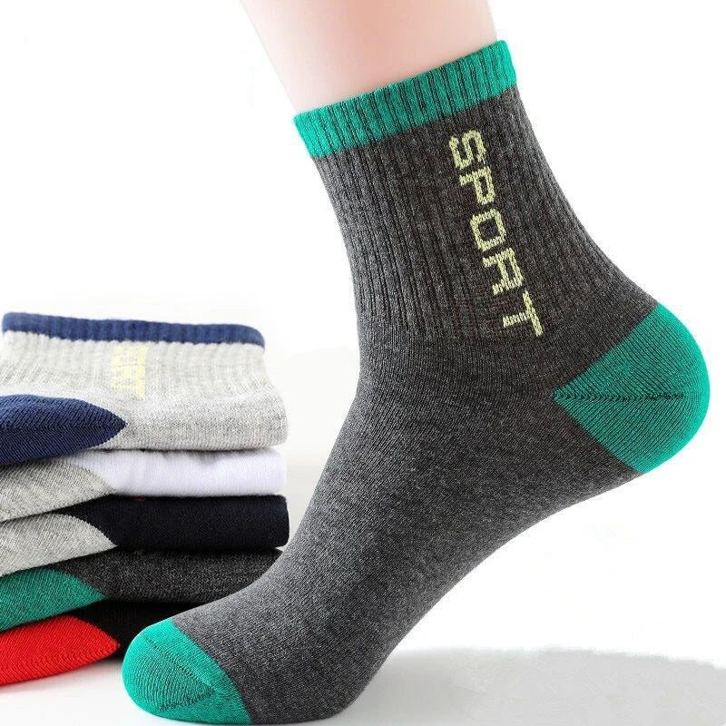 10 PAIRS OF BREATHABLE BAMBOO MEN'S SPORTS SOCKS - ANTI-SLIP-5 Pair SP098-Nora Luxe