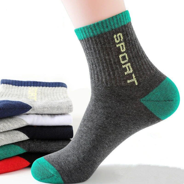 10 PAIRS OF BREATHABLE BAMBOO MEN'S SPORTS SOCKS - ANTI-SLIP-5 Pair SP098-Nora Luxe