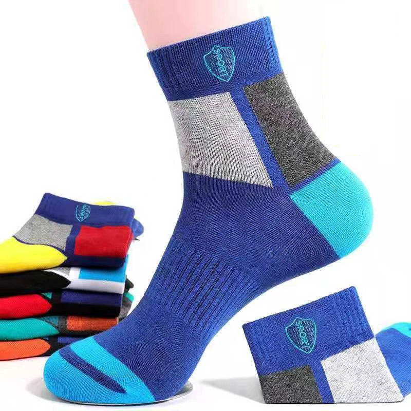 10 PAIRS OF BREATHABLE BAMBOO MEN'S SPORTS SOCKS - ANTI-SLIP-5 pairs DP055-Nora Luxe