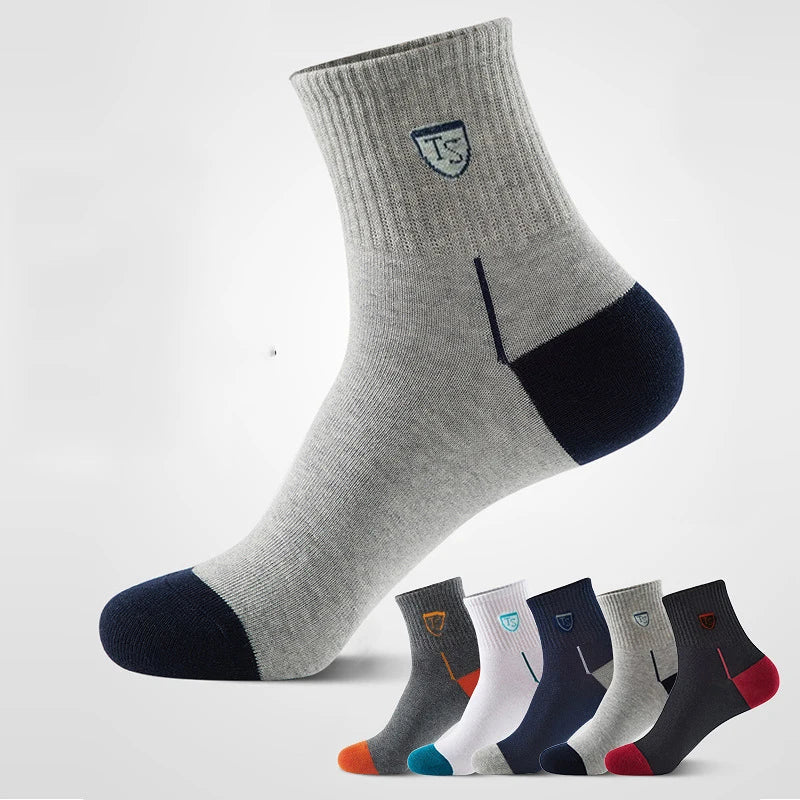 10 PAIRS OF BREATHABLE BAMBOO MEN'S SPORTS SOCKS - ANTI-SLIP-5 pairs DP066-Nora Luxe