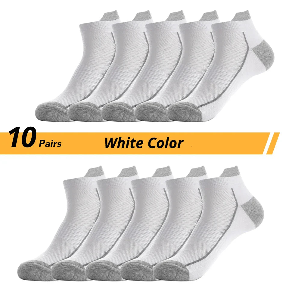 10 PAIRS OF BREATHABLE BAMBOO MEN'S SPORTS SOCKS - ANTI-SLIP-5 pairs DP088-Nora Luxe