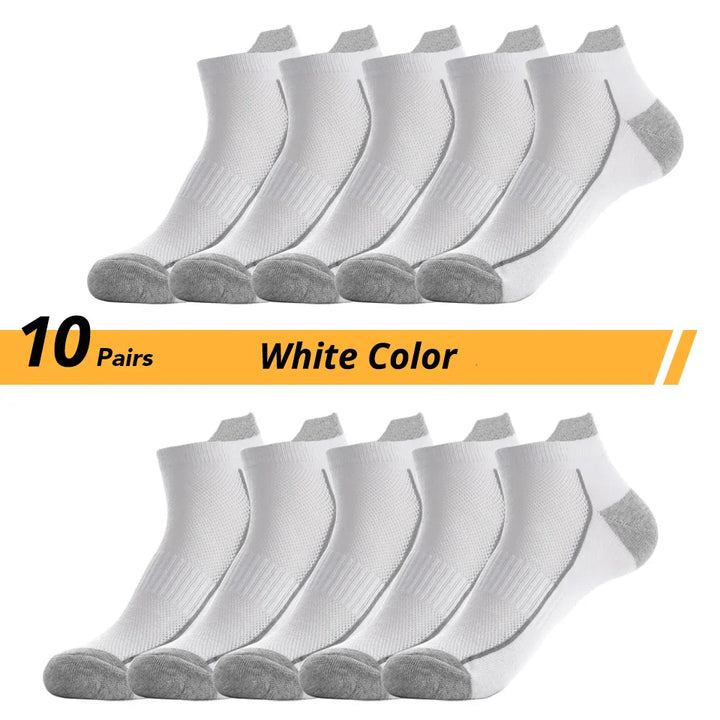 10 PAIRS OF BREATHABLE BAMBOO MEN'S SPORTS SOCKS - ANTI-SLIP-5 pairs DP088-Nora Luxe