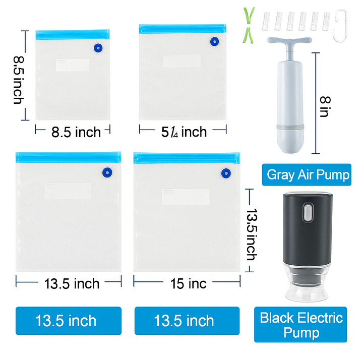 10 Reusable Vacuum Sealer Bags - FreshGuard-Medium-Nora Luxe