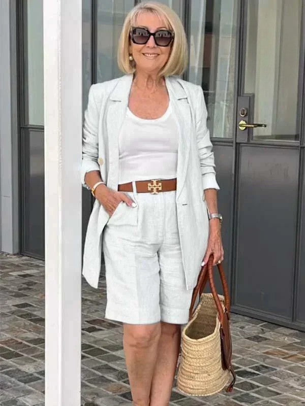 Trendy Ladies Linen Summer Set – Camille