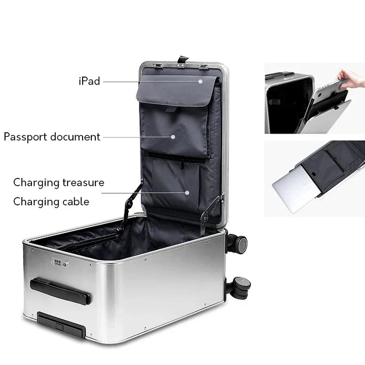 100% Aluminum hard-shell case – Valparaíso-Silver-XS (34 L)-Nora Luxe