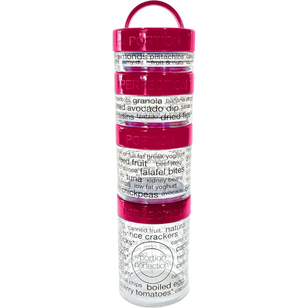 100-Calorie Snack Portion Control Containers - Stackable Set-Pink-Nora Luxe