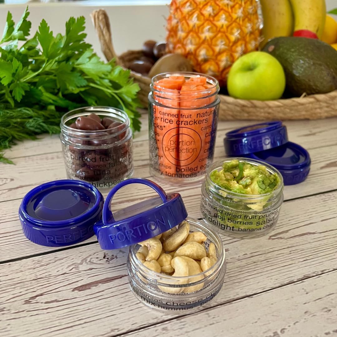100-Calorie Snack Portion Control Containers - Stackable Set-Purple-Nora Luxe