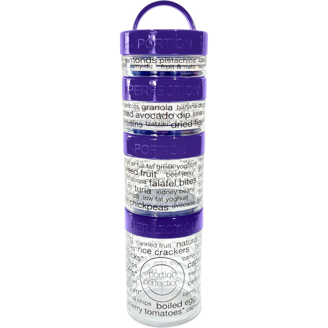 100-Calorie Snack Portion Control Containers - Stackable Set-Purple-Nora Luxe