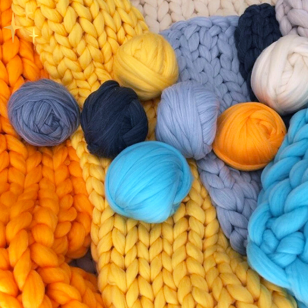 1000 grams XXL Chunky Knitting Yarn - LuxaWool-Soft Blue-Nora Luxe