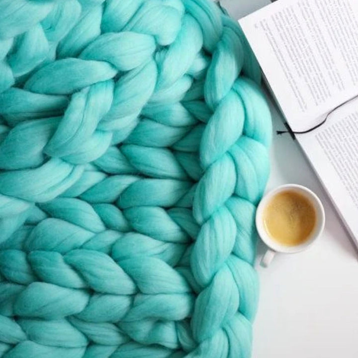 1000 grams XXL Chunky Knitting Yarn - LuxaWool-Turquoise-Nora Luxe