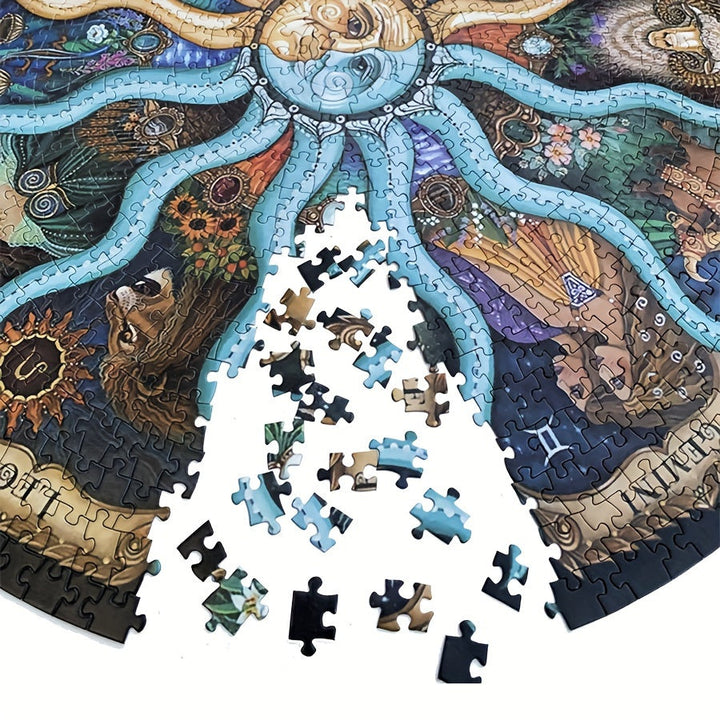 1000-Piece Round Zodiac Puzzle - ZodiacDreams-Nora Luxe
