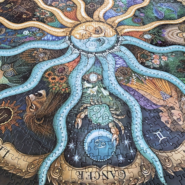 1000-Piece Round Zodiac Puzzle - ZodiacDreams-Nora Luxe