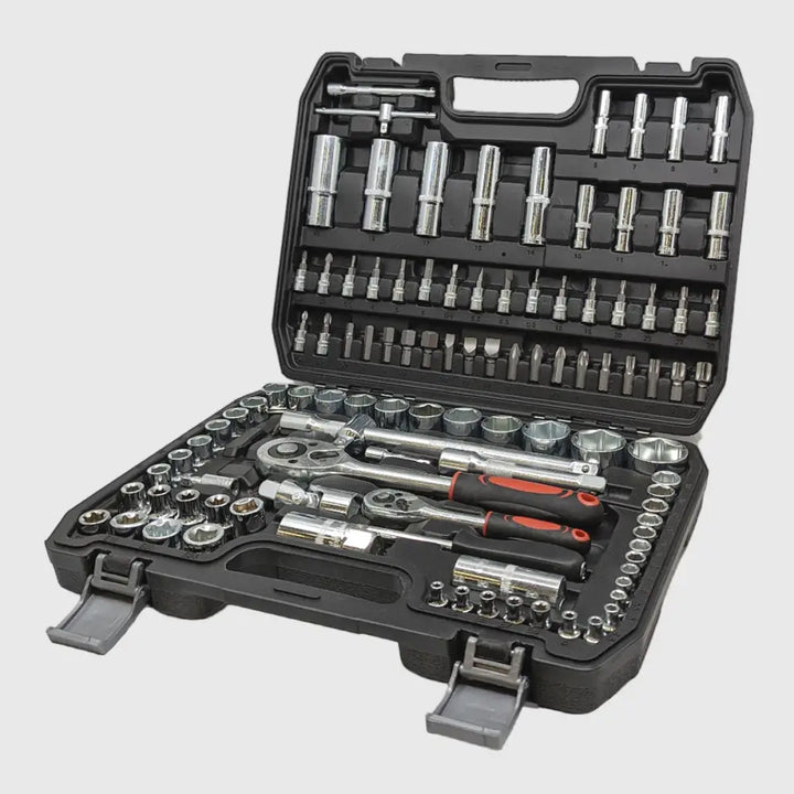 108-piece Chrome-Vanadium Socket Set – TorqueMaster-Nora Luxe
