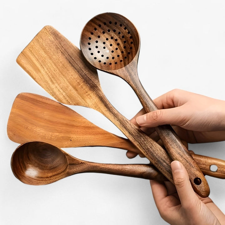 11-Piece Heat Resistant Wooden Kitchen Set - WoodChef-Nora Luxe