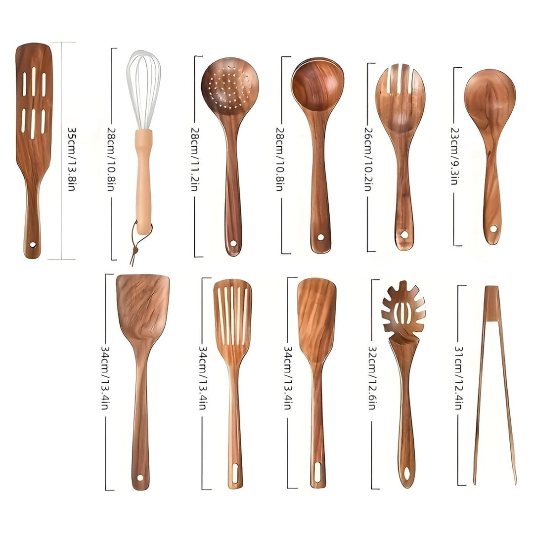 11-Piece Heat Resistant Wooden Kitchen Set - WoodChef-Nora Luxe
