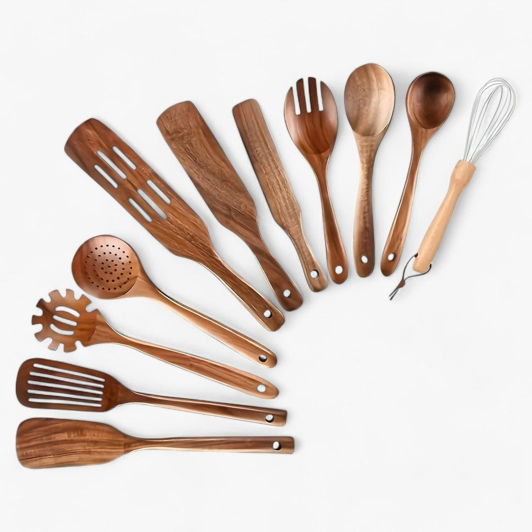 11-Piece Heat Resistant Wooden Kitchen Set - WoodChef-Nora Luxe
