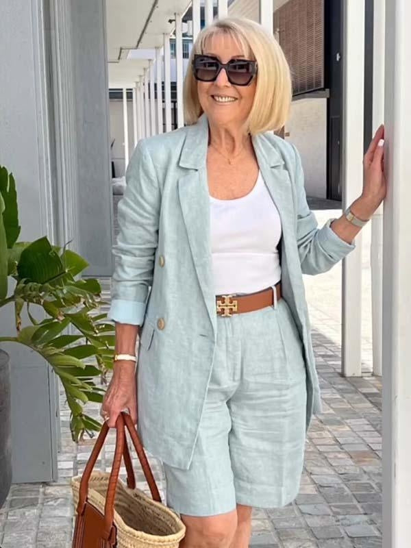 Trendy Ladies Linen Summer Set – Camille