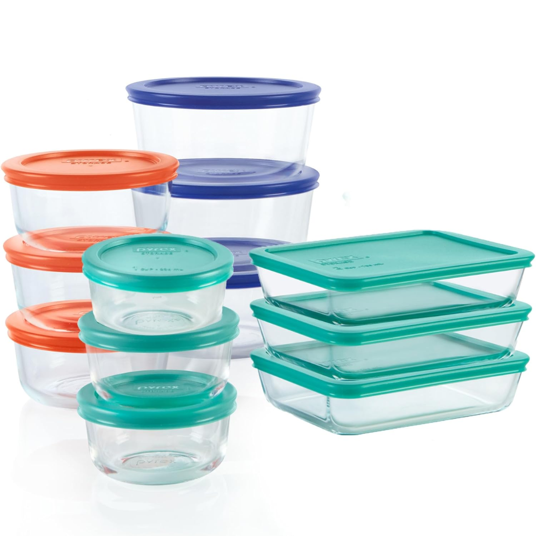 12-Pack Mixed Glass Food Storage Containers with Lids-Nora Luxe