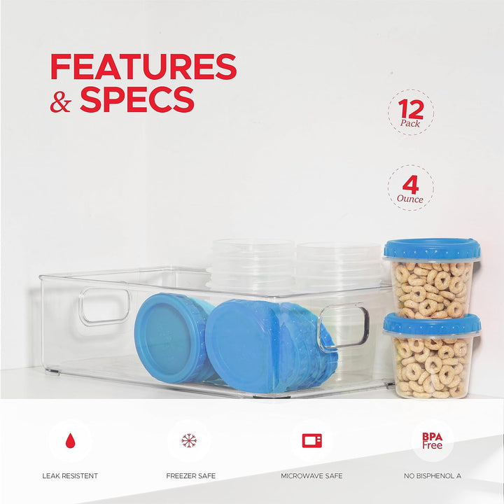 12-Pack Reusable Small Food Storage Containers-Multicolored-Nora Luxe