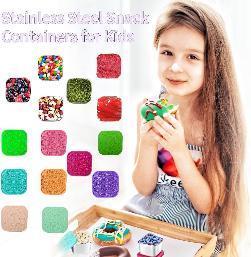 175ml Stainless Steel Snack Boxes for Kids - 6-Pack-Lightly colored-Nora Luxe