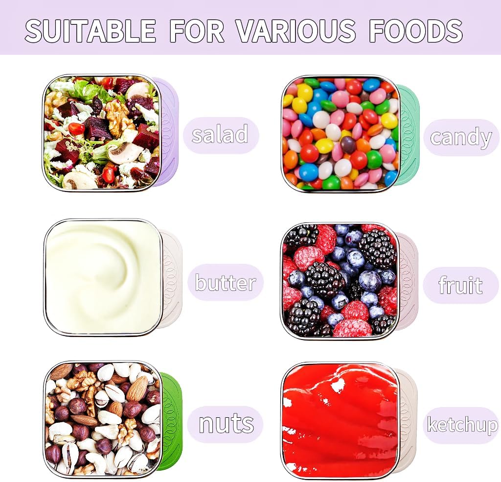 175ml Stainless Steel Snack Boxes for Kids - 6-Pack-Lightly colored-Nora Luxe