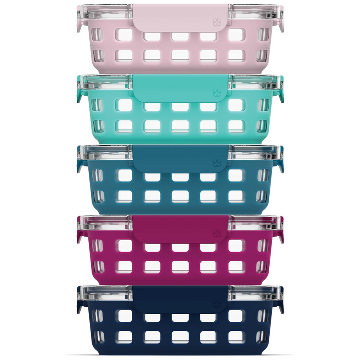 180 ml Glass Meal Prep Set – 5-Pack with Airtight Lid-Evening orchard-Nora Luxe