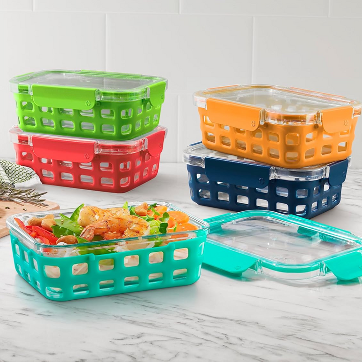 180 ml Glass Meal Prep Set – 5-Pack with Airtight Lid-Evening orchard-Nora Luxe
