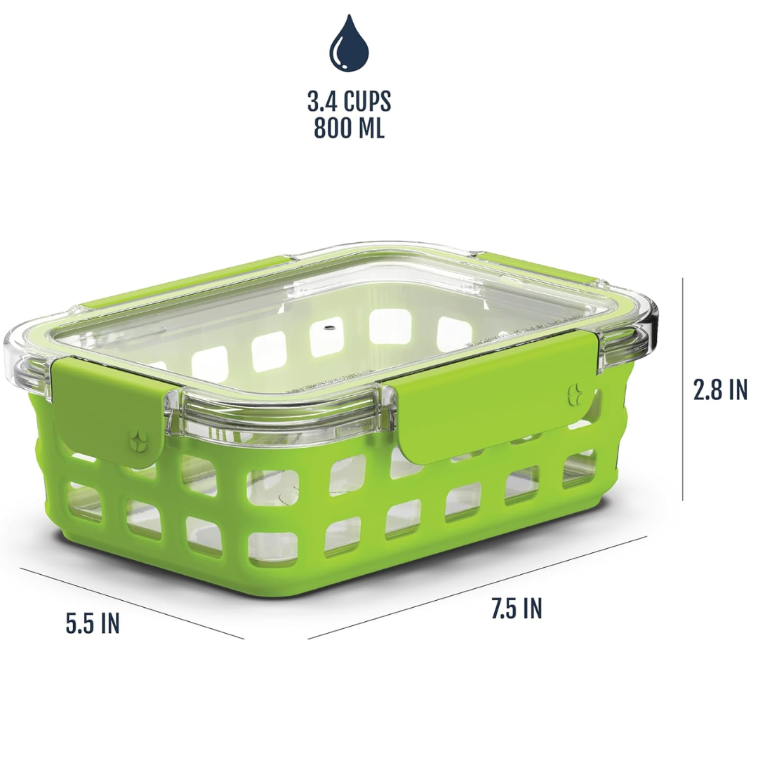 180 ml Glass Meal Prep Set – 5-Pack with Airtight Lid-Evening orchard-Nora Luxe