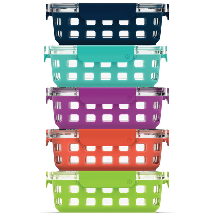 180 ml Glass Meal Prep Set – 5-Pack with Airtight Lid-Fruit salad-Nora Luxe