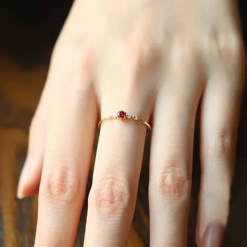 18K Gold Garnet Stone Ring - Elara-2.01 in-Nora Luxe