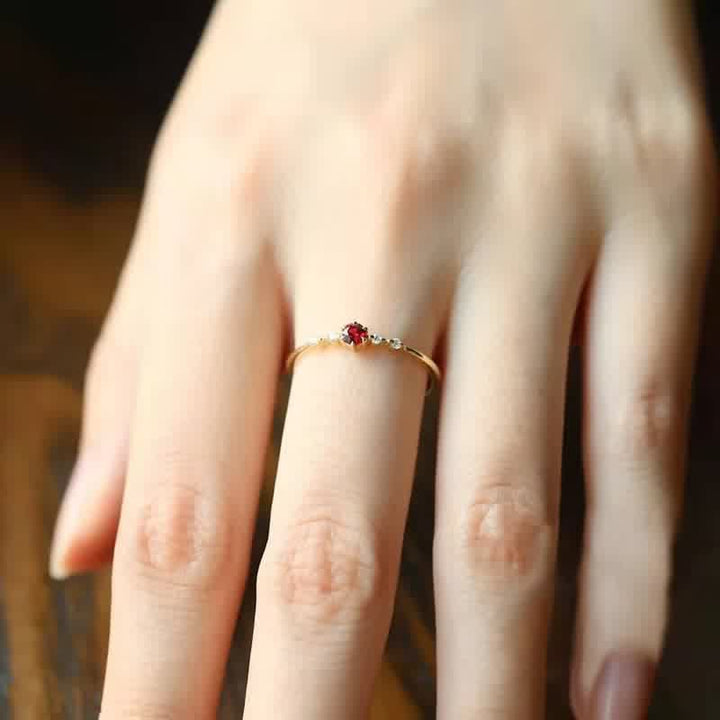 18K Gold Garnet Stone Ring - Elara-2.01 in-Nora Luxe