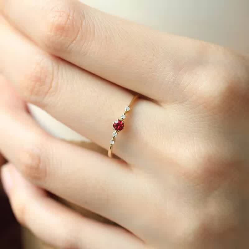18K Gold Garnet Stone Ring - Elara-2.01 in-Nora Luxe