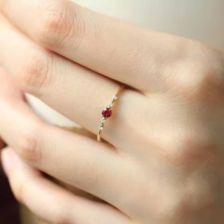 18K Gold Garnet Stone Ring - Elara-2.01 in-Nora Luxe