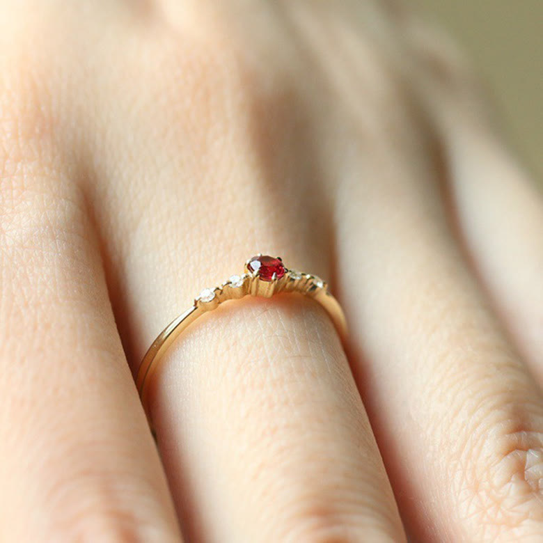18K Gold Garnet Stone Ring - Elara-2.01 in-Nora Luxe