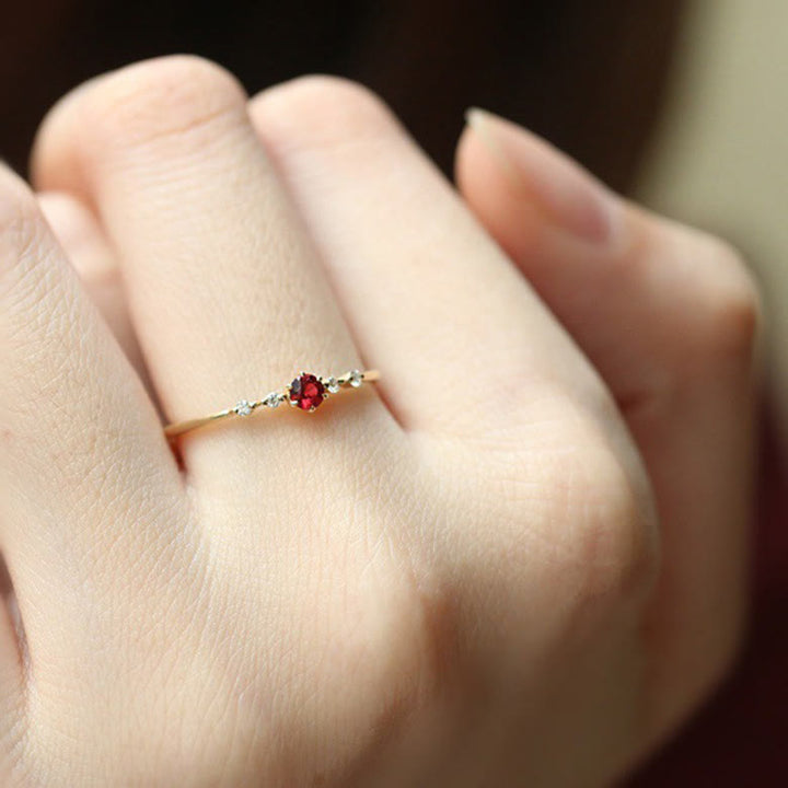 18K Gold Garnet Stone Ring - Elara-2.01 in-Nora Luxe