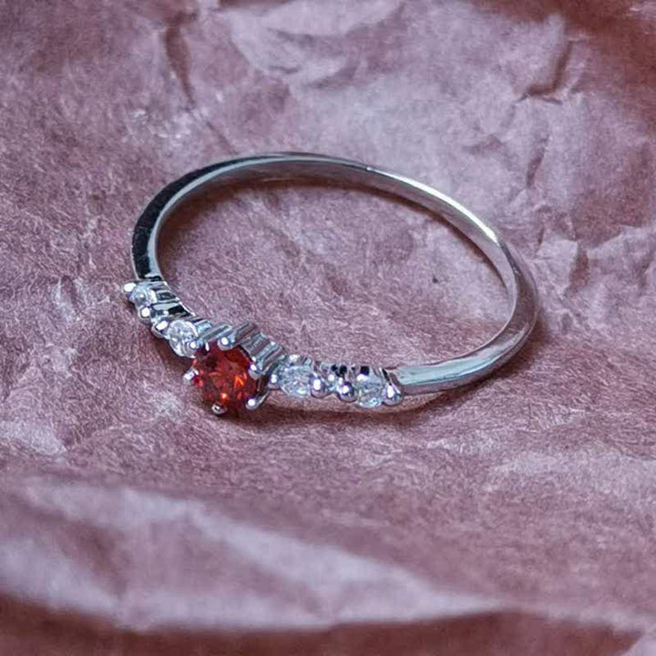 18K Gold Garnet Stone Ring - Elara-2.01 in-Nora Luxe