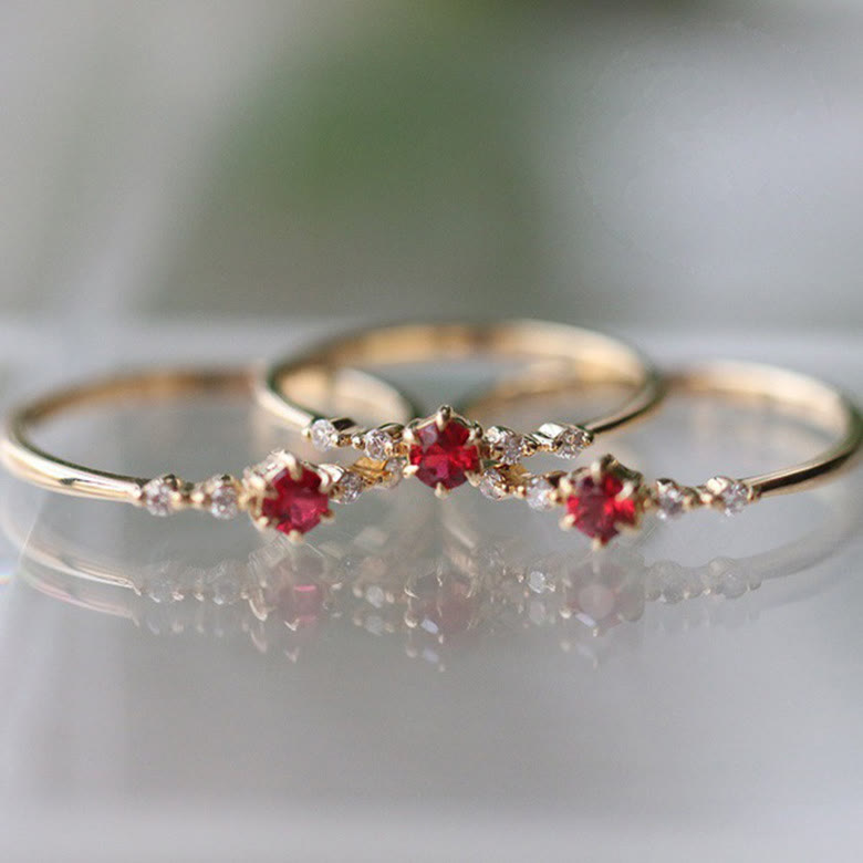 18K Gold Garnet Stone Ring - Elara-2.01 in-Nora Luxe