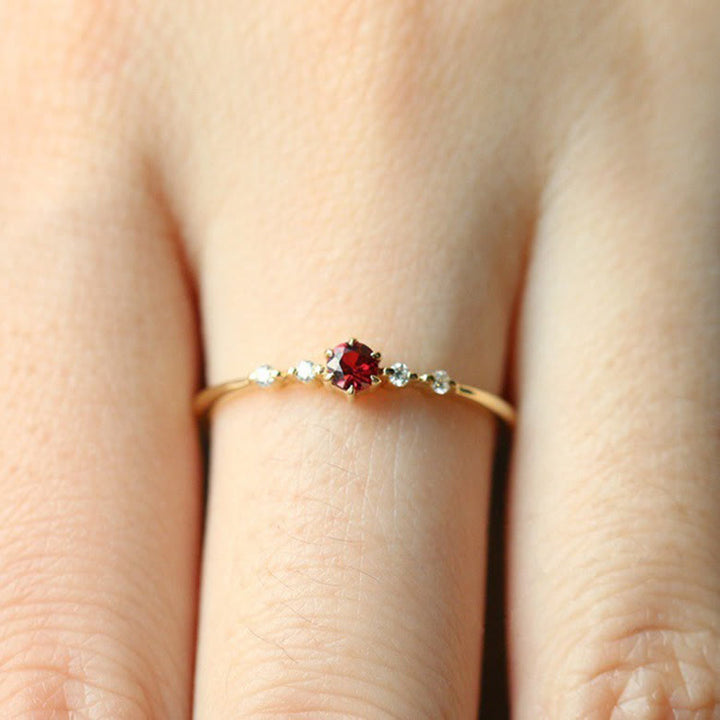 18K Gold Garnet Stone Ring - Elara-2.01 in-Nora Luxe