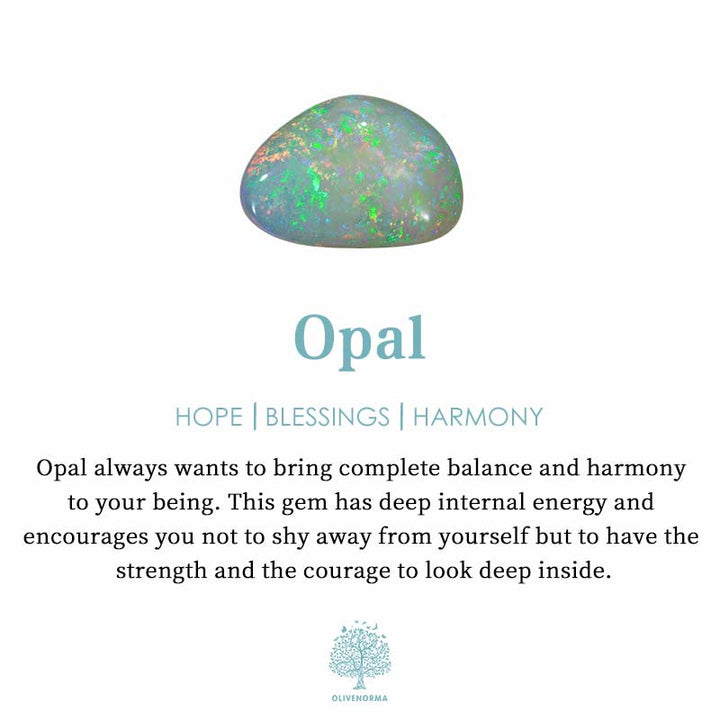 18K Natural Opal Drop Pendant Necklace - Eloise-Nora Luxe