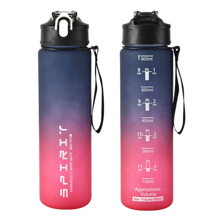 1L Large Capacity Leakproof Sports Water Bottle-Blue Red-Nora Luxe
