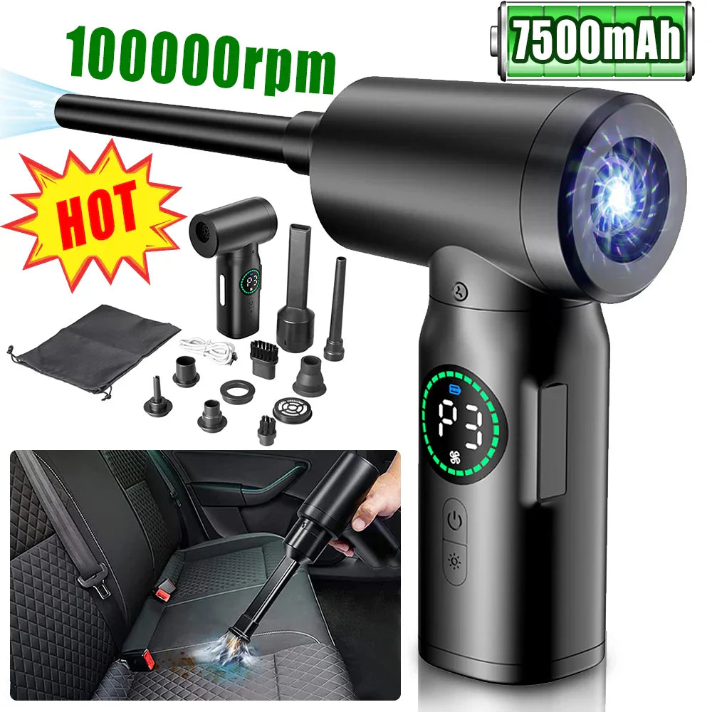 2-in-1 Portable Air Dust Vacuum and Blower with LED Light (7500mAh) - AirMaster-Style 1-Nora Luxe